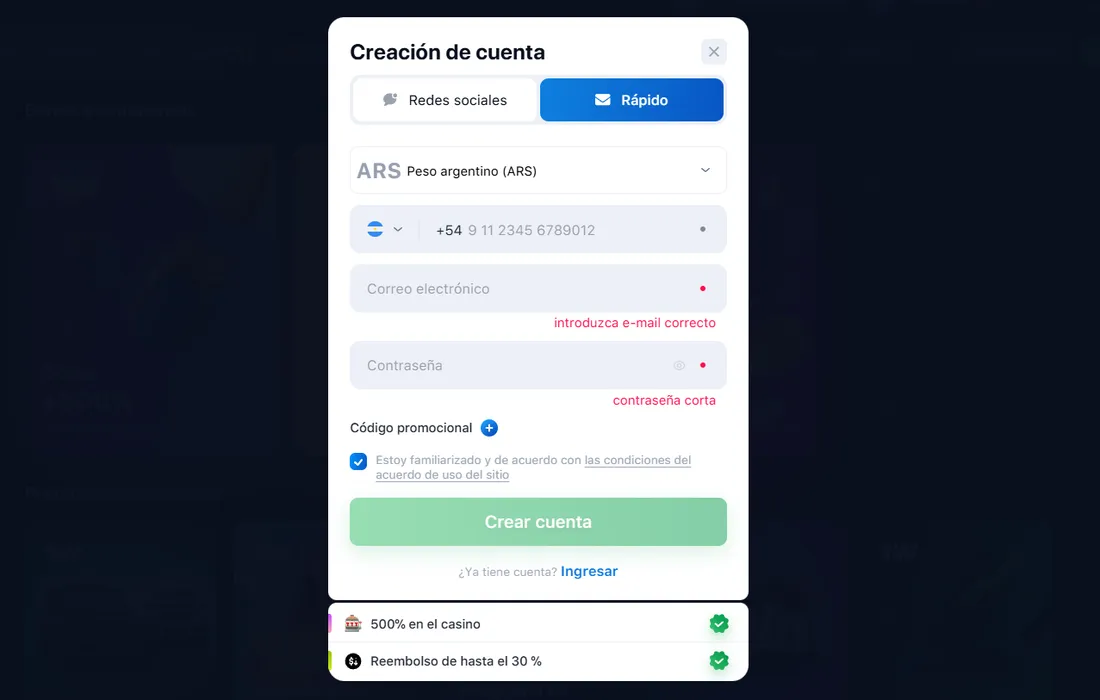 Primeros pasos en 1win casino